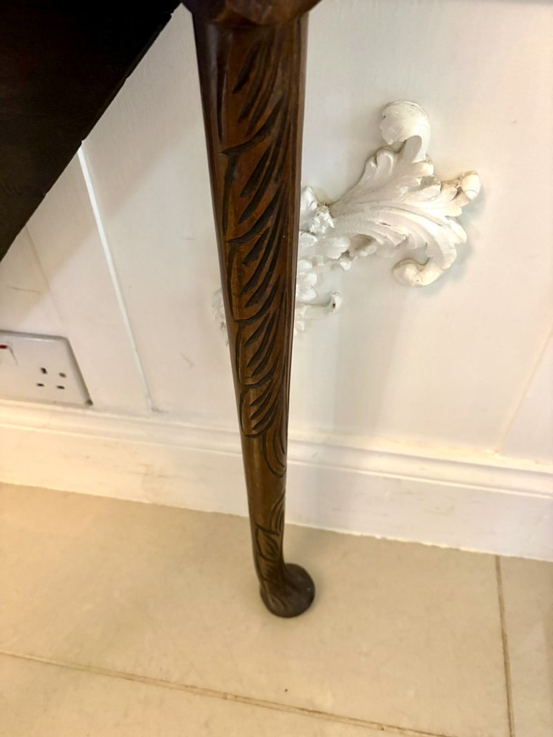 Antique Rare George III Carved Mahogany Folding Corner Table - Image 14